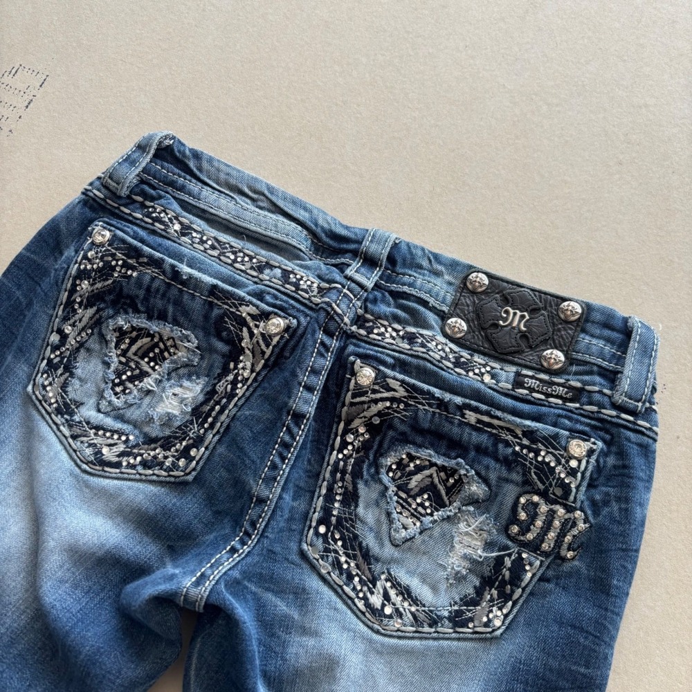 Y2K Miss Me Signature Cropped Distressed Jeans